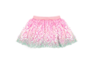Falda de lentejuelas rosa-turquesa, 4-6 años