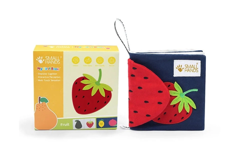 Llibre de roba amb textures - Fruites de colors
