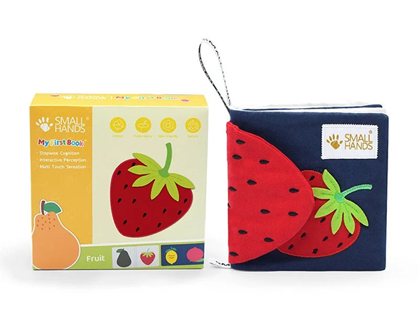 Libro de tela con texturas - Frutas de colores