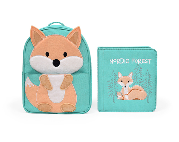 Mochila con libro interactivo de fieltro - Bosque